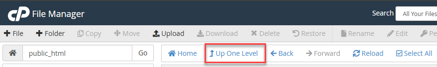 File Manager - Up One Level