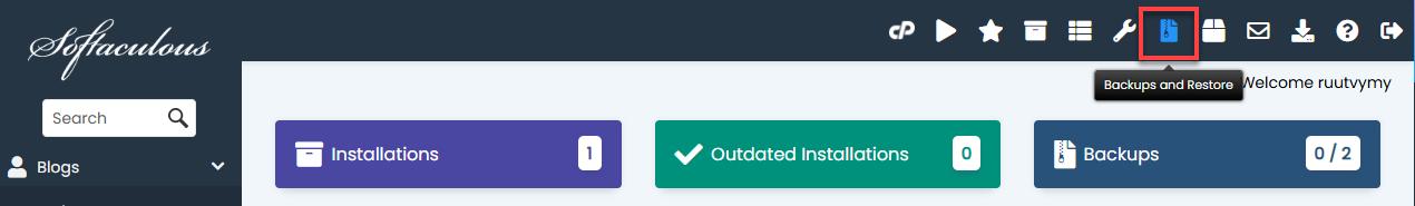 Softaculous Backups and Restore
