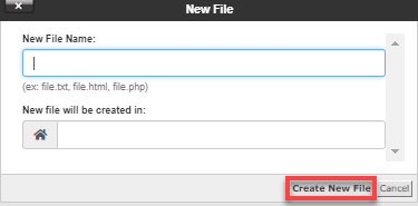 cP Create New File button