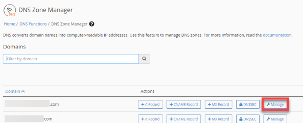 manage button
