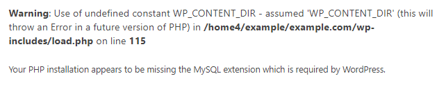 Missing MySQL Extension Error