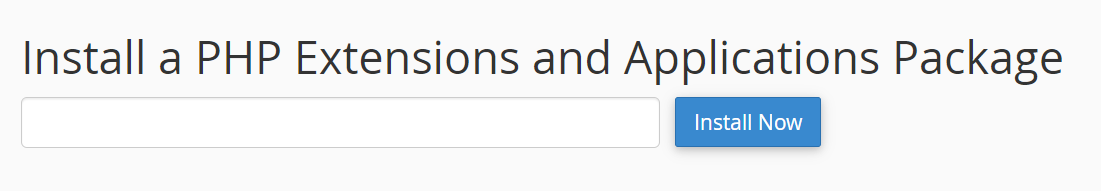 Install Now button to Install PHP PEAR Packages cPanel