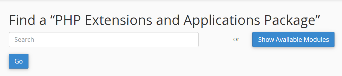 Search Field or Show Available Modules button