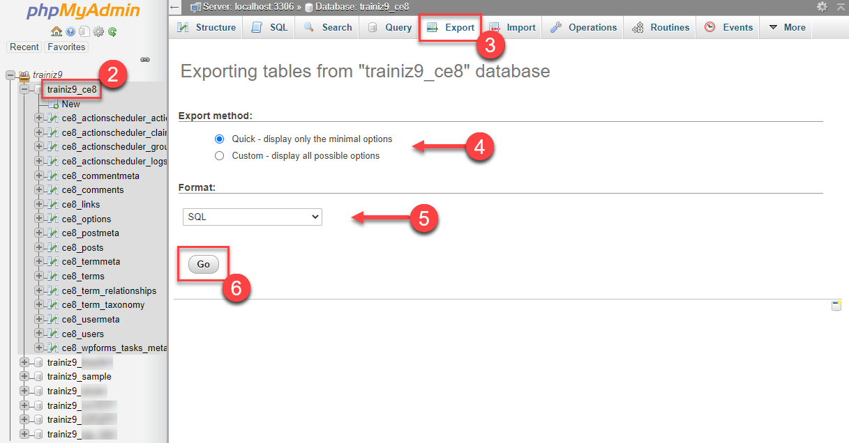 phpmyadmin-export