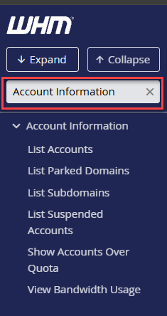 Bluehost - WHM Package Section