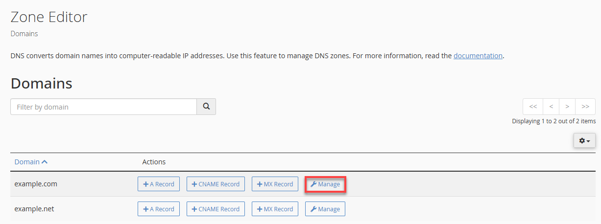 Zone Editor Manage
