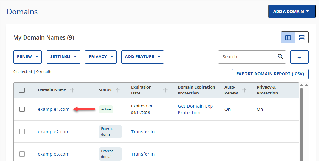 Multiple Domains Screenshot