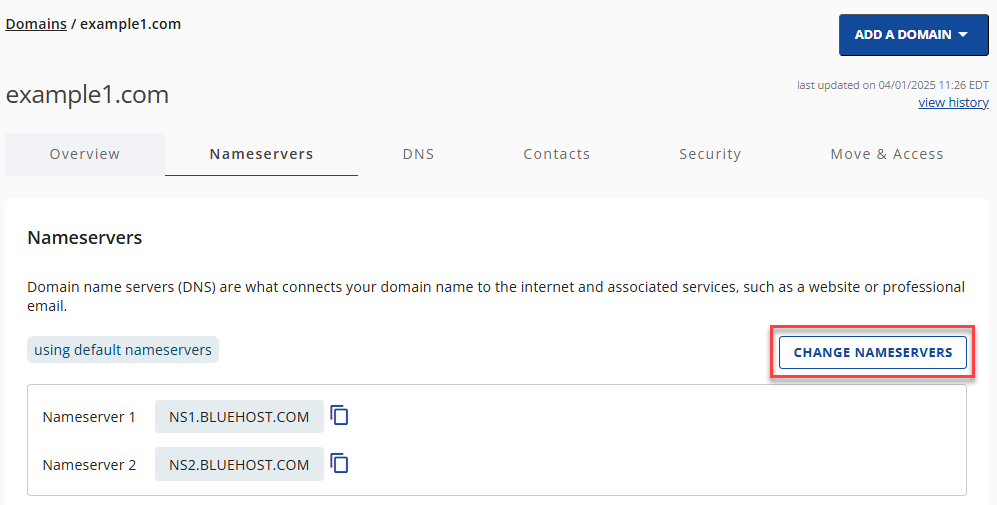 Manage Nameservers