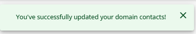 Successful Domain Contacts prompt