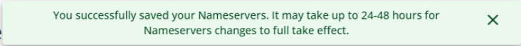 Nameservers Save button