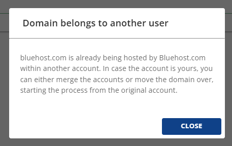 Domain belongs to another user