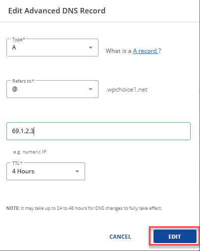 editing DNS records