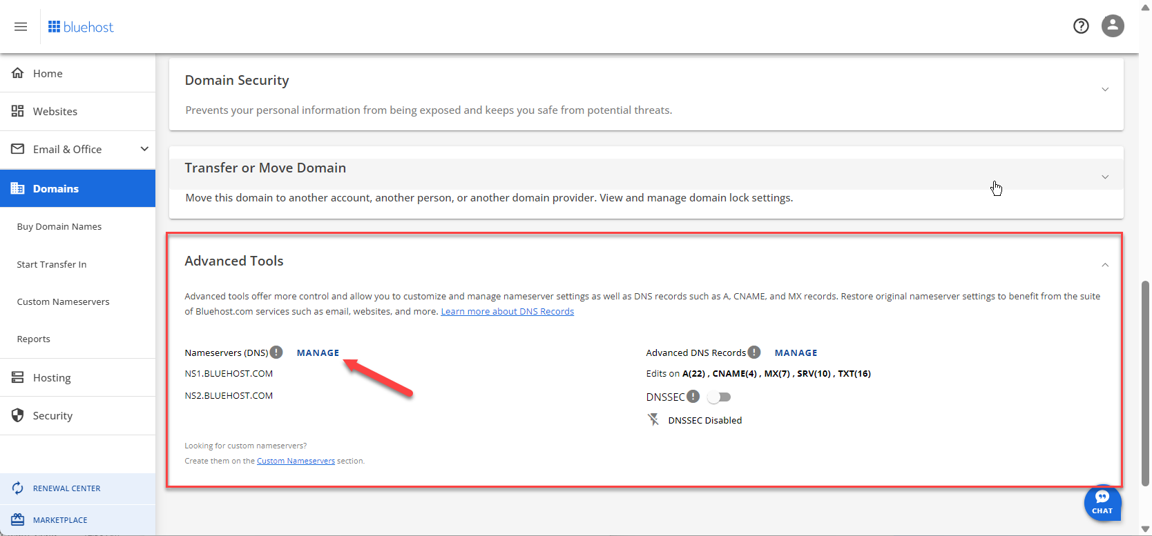 Manage Name servers