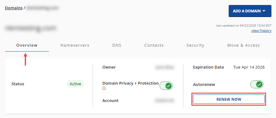 RENEW NOW button