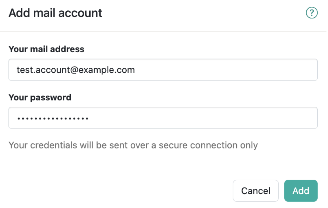 Add Mail Account Button