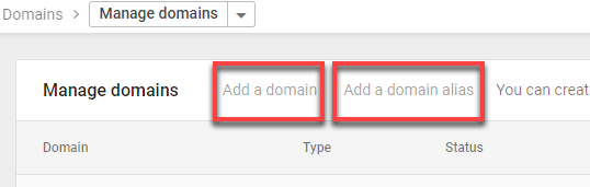BH Google Workspace Admin Console Select Add a Domain or Add a Domain Alias