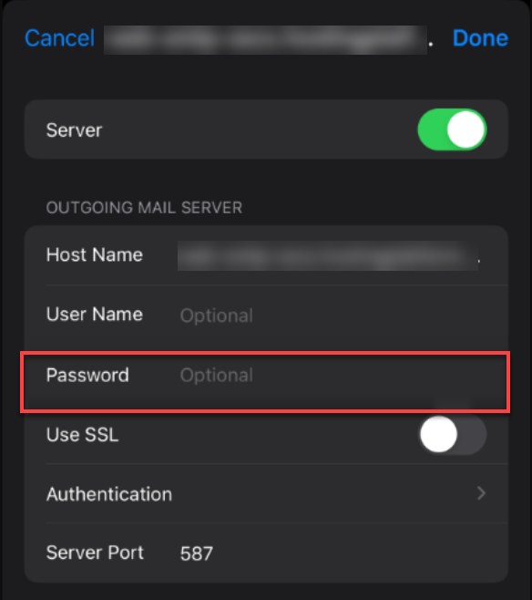 SMTP option