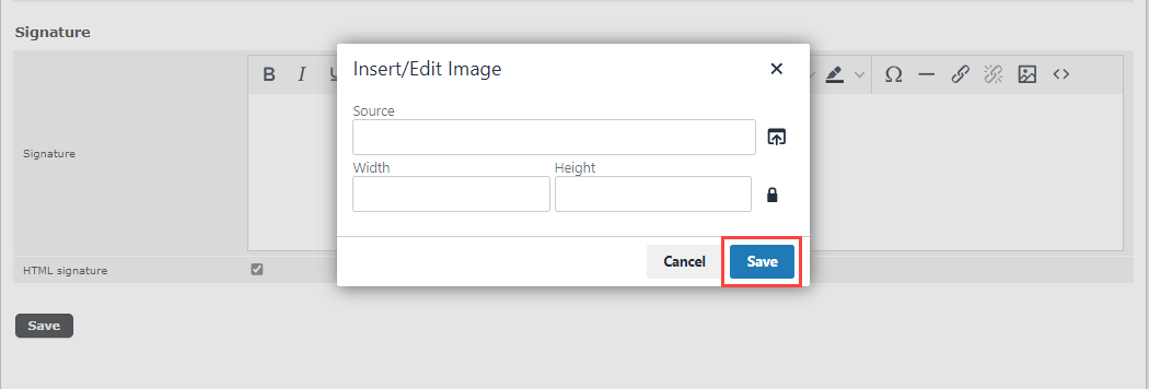 Insert Image Pop-up