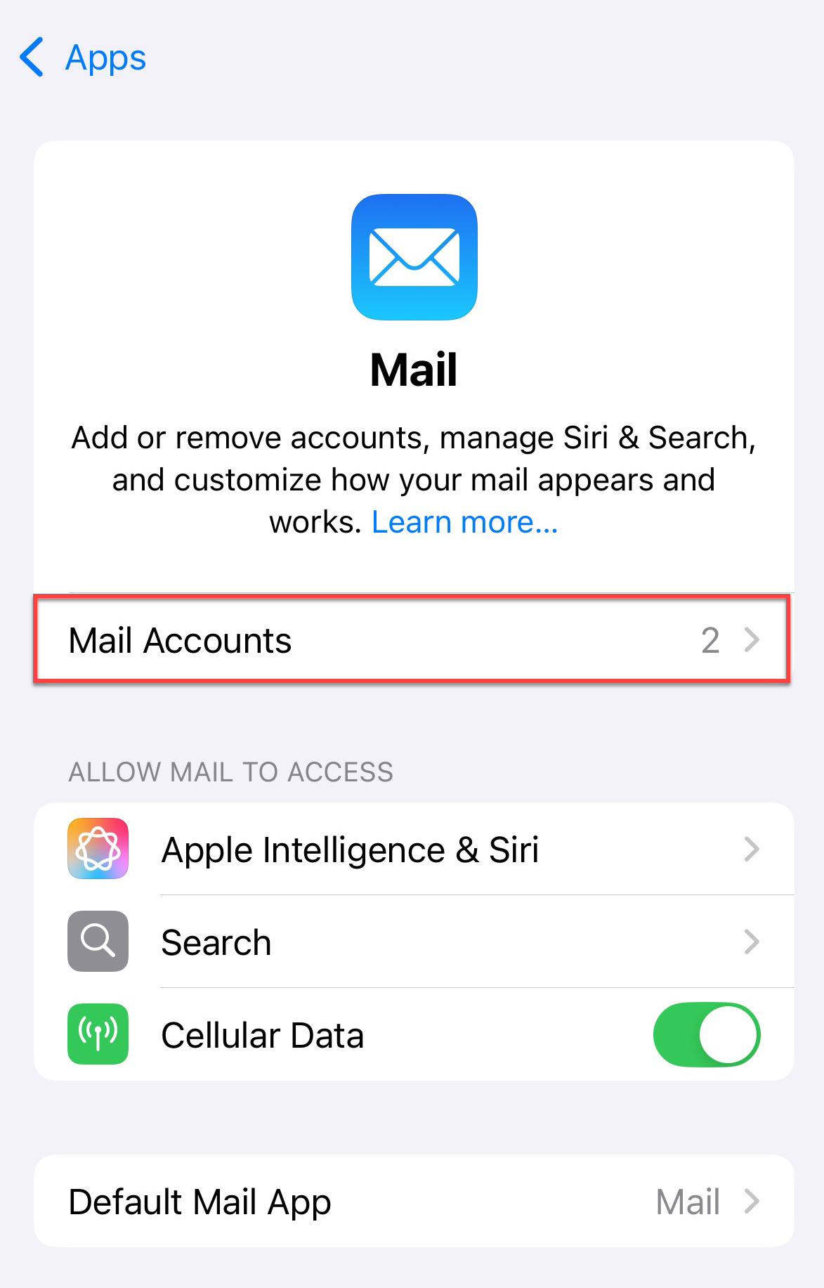 Mail Accounts