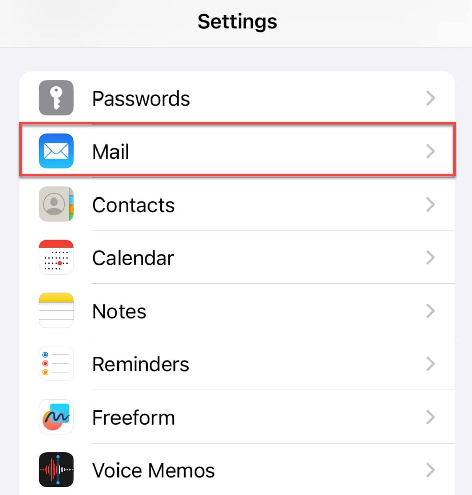 Mail section