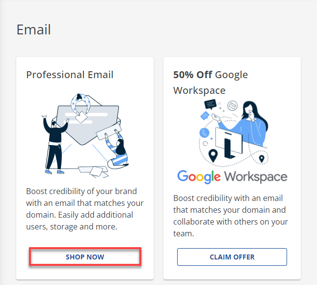 Bluehost Account Manager Marketplace Professional Email Show Now