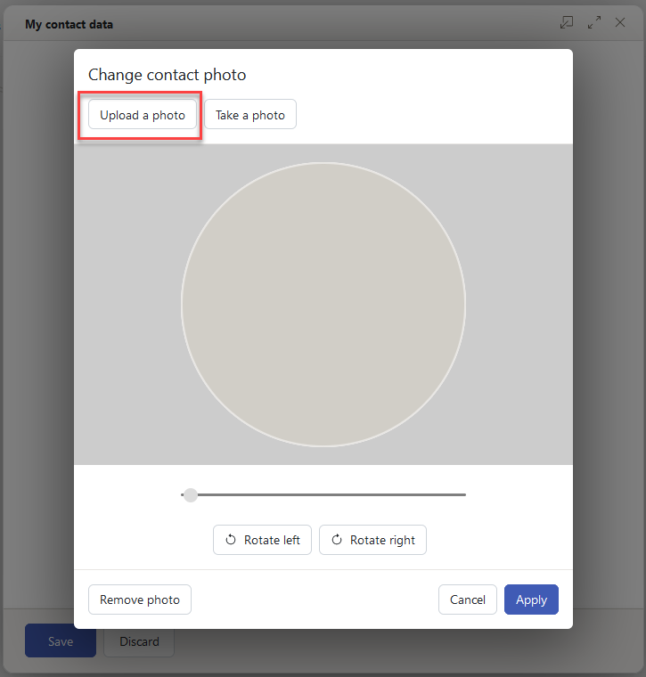 Cloud Mail Upload a Photo Button