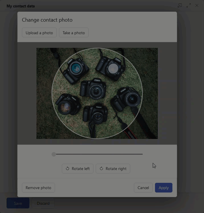 Cloud Mail Change Contact Photo Rotate Right Button