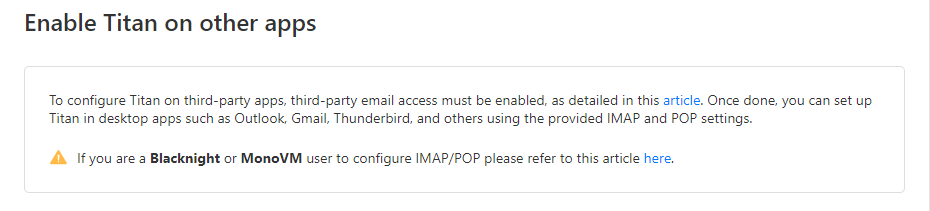 Bluehost Professional Email Management Options - Enable Titan on Other Apps