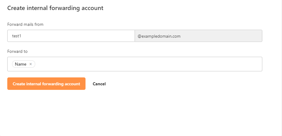 Bluehost Professional Email Management Options - Create Internal Forwarding