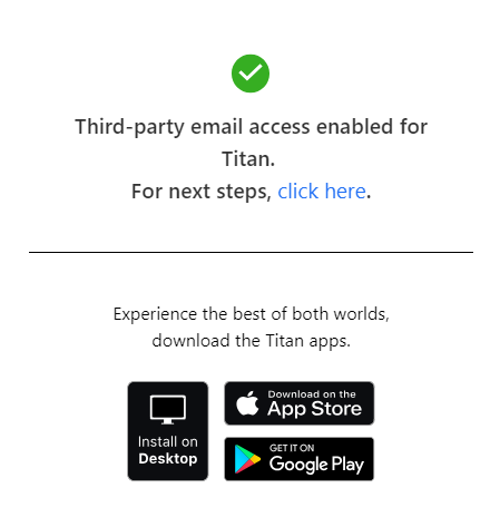 Bluehost Professional Enabled Titan on other apps