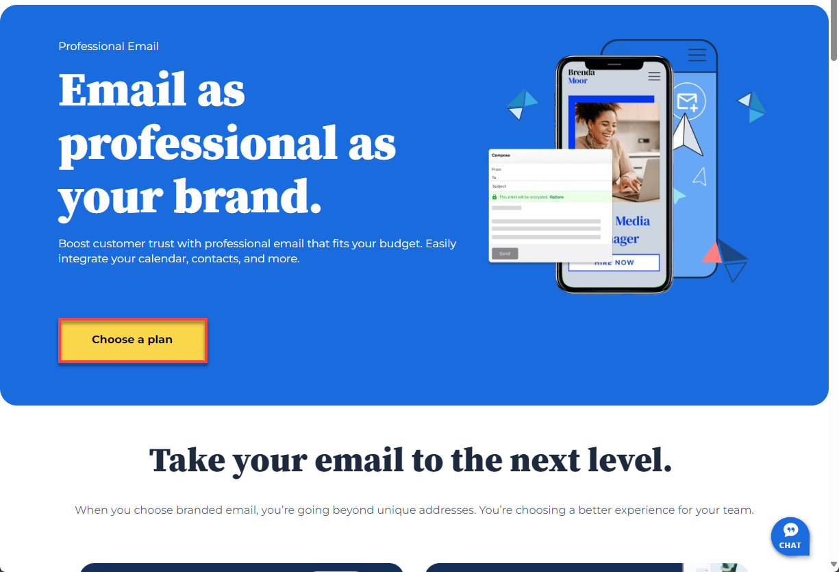 Bluehost Account Manager FOS Professional Email  Choose a plan