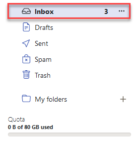 Cloud Mail Inbox Folder Button