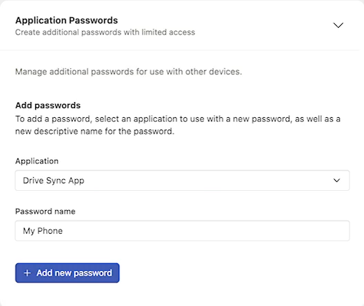 Add New Password