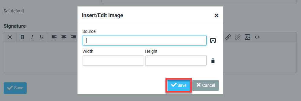 Insert Image Pop-up