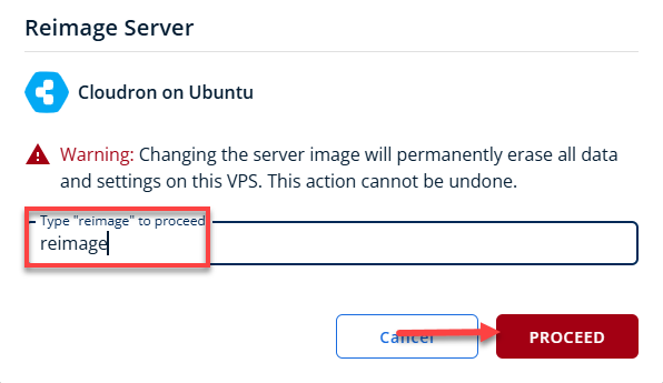BH AM - Manage Server - Reimage