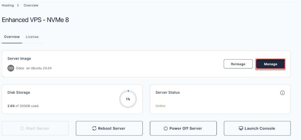 BH AM - Manage Server - Overview - Install Application