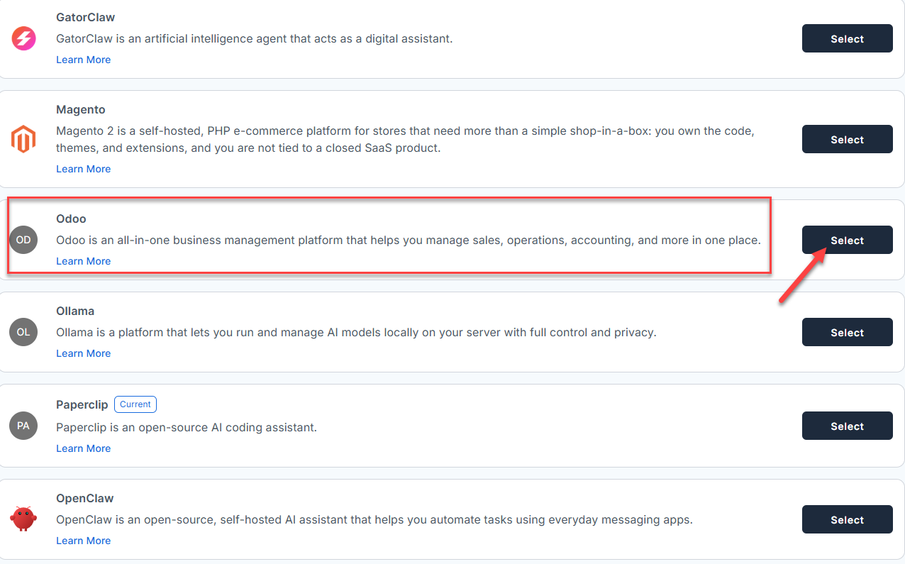 BH AM - Manage Server - Overview - Install Application