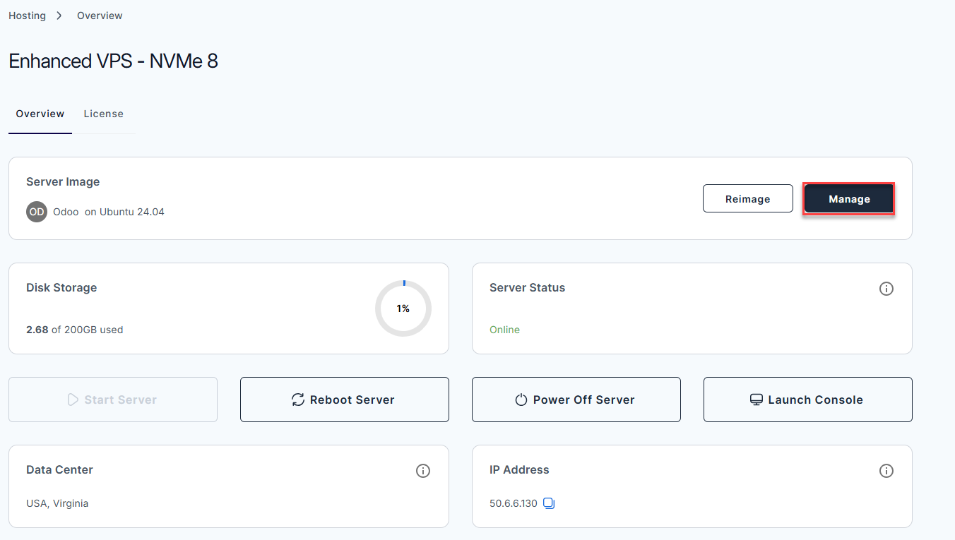 BH AM - Manage Server - Overview - Install Application