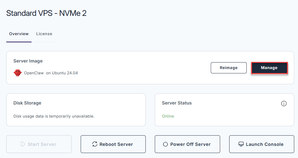 BH AM - Select Server - Manage