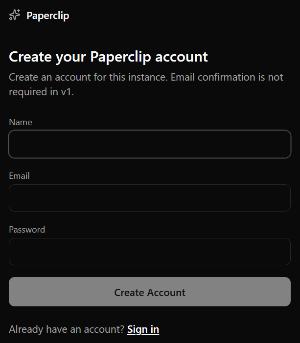 BH AM - Paperclip - Create Account