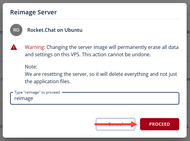 Confirm Reimage