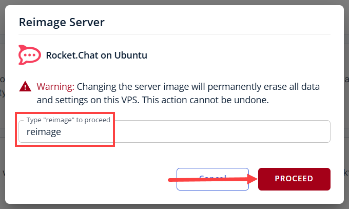 Confirm Reimage