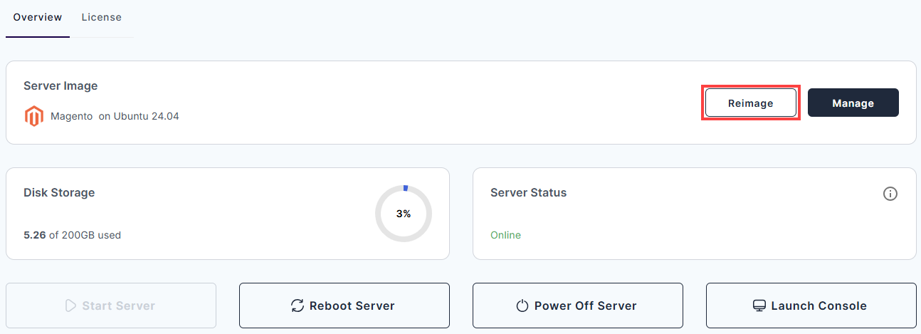 BH AM - Manage Server - Overview - Install Application