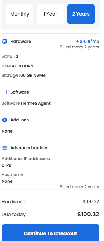 Self-Managed VPS - Odoo - Continue to Checkout