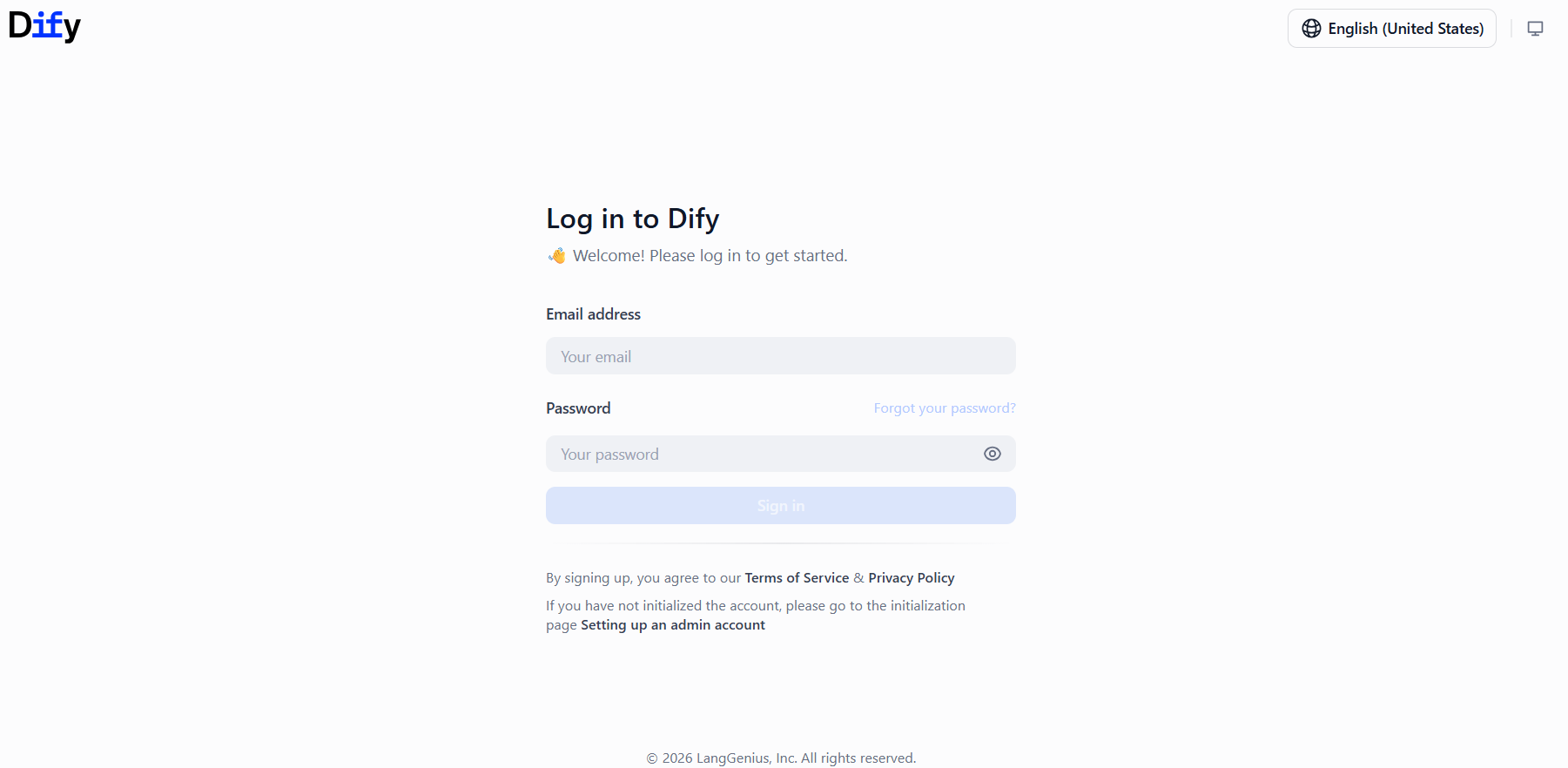 BH AM - Dify Initial Log in 