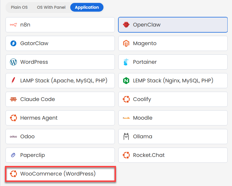 Choose WooCommerce