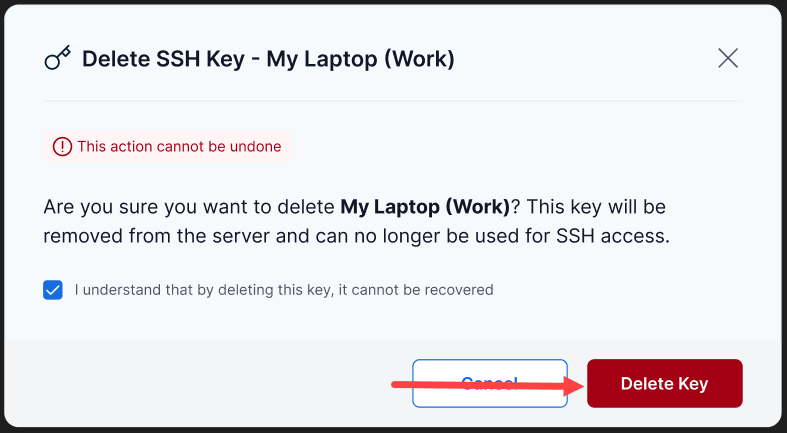 BH AM - Select Server - Confirm Delete