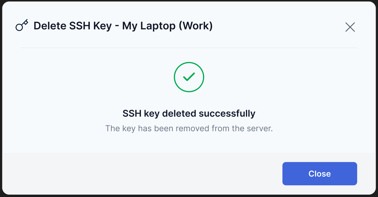 BH AM - Select Server - Successful Deletion