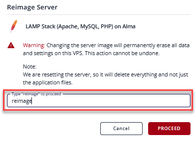 install LAMP Stack popup