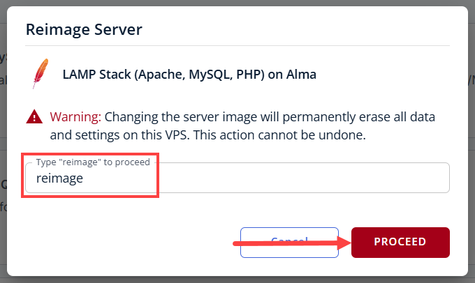 install LAMP Stack popup